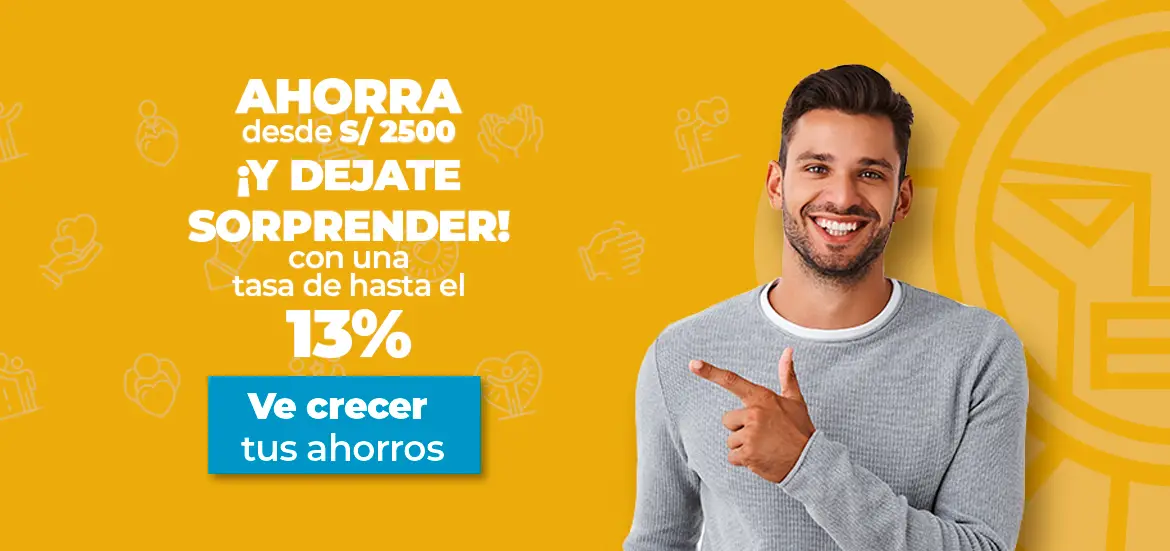 Anuncio de depósito: hombre sonriente señalando